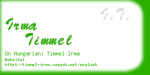 irma timmel business card